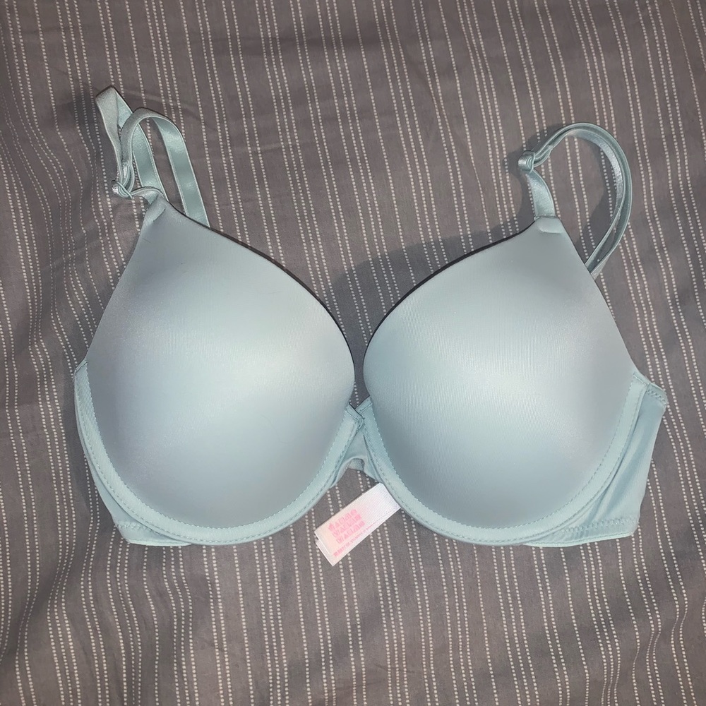 light blue PINK victoria’s secret bra